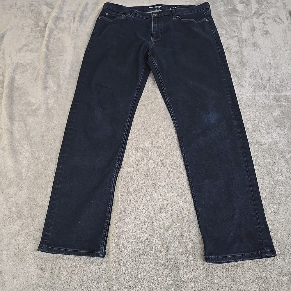 Banana Republic Traveler Jeans Mens 35x30 Blue Dark Wash Slim‎ Fit Denim Casual